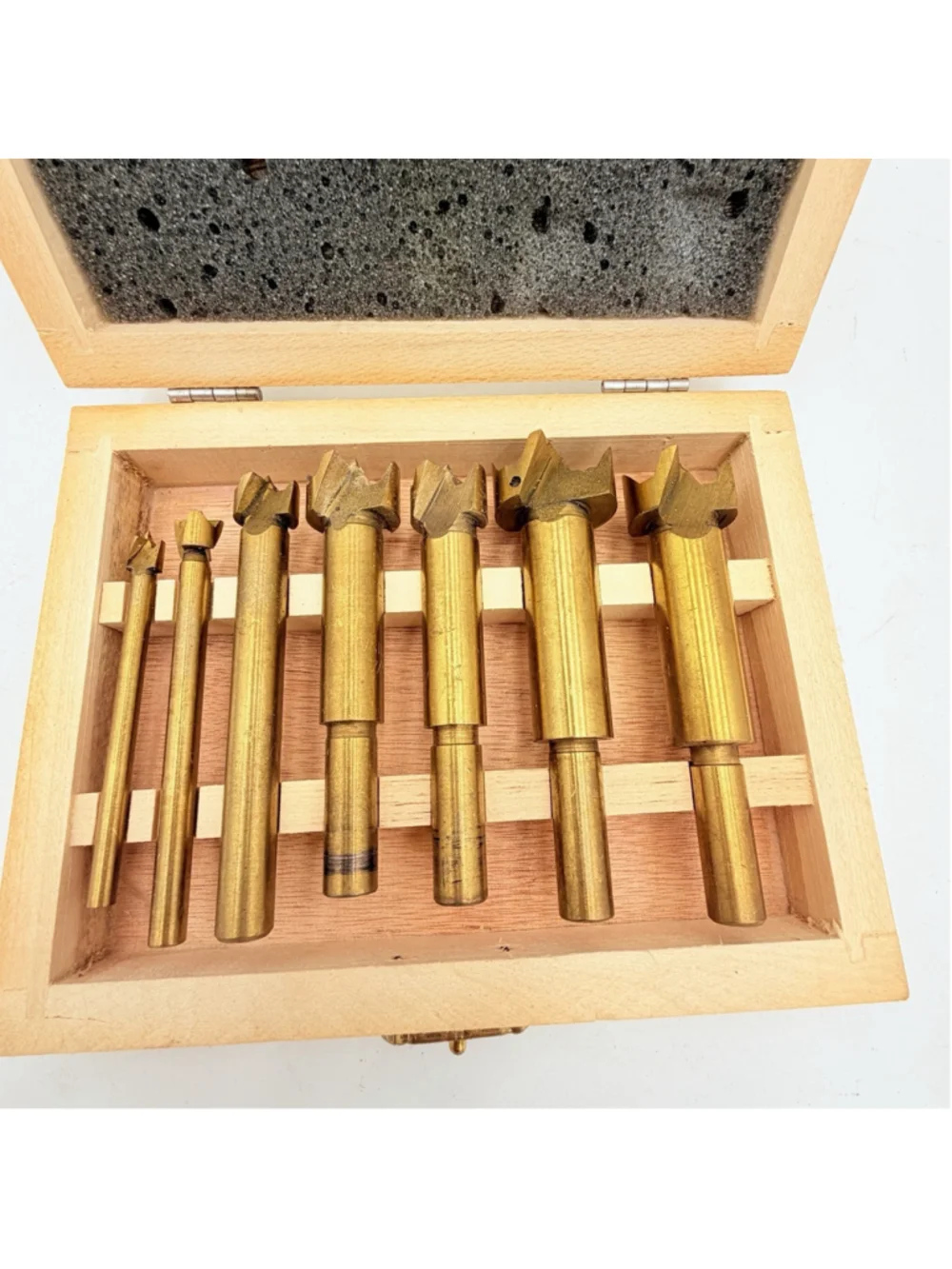 Cummins 6763 7pc Titanium Forstner Bit Set Wood Case 1/4-1in